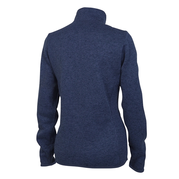 Women's princess seam pullover made from 100% polyester heathered fleece.... from ASI 44620 Charles River Apparel