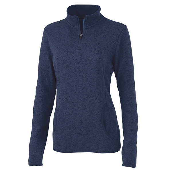 Women's princess seam pullover made from 100% polyester heathered fleece.... from ASI 44620 Charles River Apparel