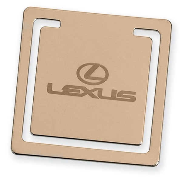 Polished gold or polished silver square heavy gauge bookmark.... from ASI 68760 Marken Industries / Marken Superb Case Superb Superb Line