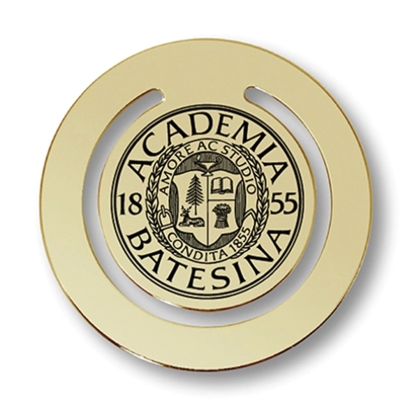 Polished gold or polished silver round heavy gauge bookmark.... from ASI 68760 Marken Industries / Marken Superb Case Superb Superb Line