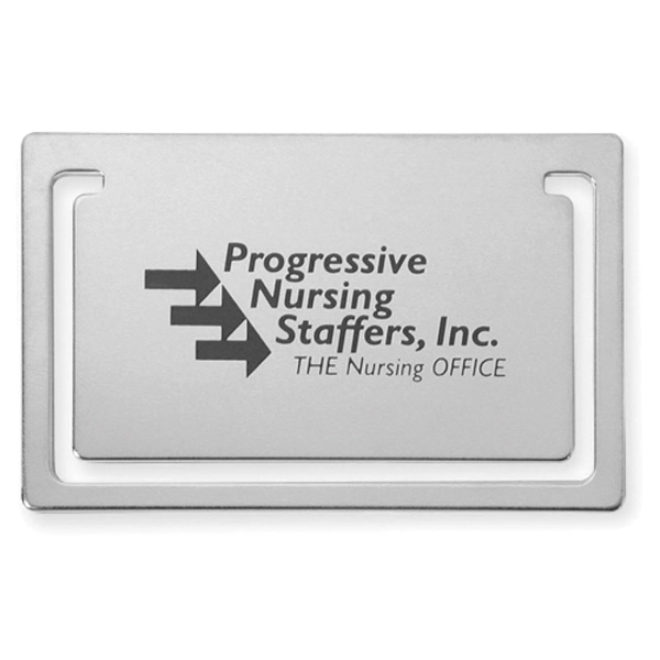 Horizontal rectangle heavy gauge bookmark in polished gold or polished silver.... from ASI 68760 Marken Industries / Marken Superb Case Superb Superb Line