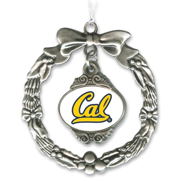 Pewter finish wreath ornament with dangle with 4 color insert.... from ASI 68760 Marken Industries / Marken Superb Case Superb Superb Line