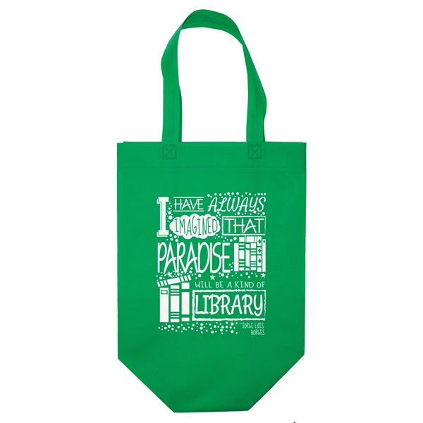 Non-Woven Polypropylene Tote with eco-friendly messages on the gussets.... from ASI 37940 Bag Makers Inc