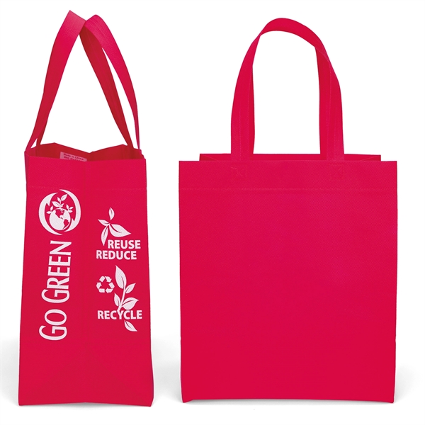 Non-Woven Polypropylene Tote with eco-friendly messages on the gussets.... from ASI 37940 Bag Makers Inc