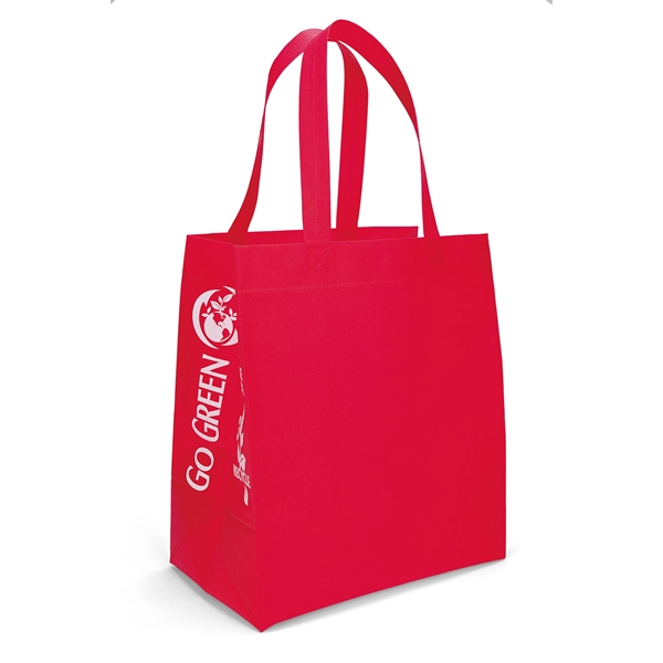 Non-Woven Polypropylene Tote with eco-friendly messages on the gussets.... from ASI 37940 Bag Makers Inc