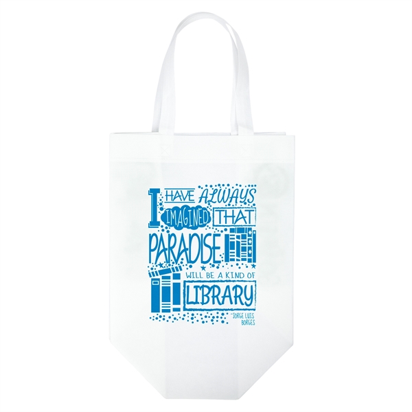 Non-Woven Polypropylene Tote with eco-friendly messages on the gussets.... from ASI 37940 Bag Makers Inc