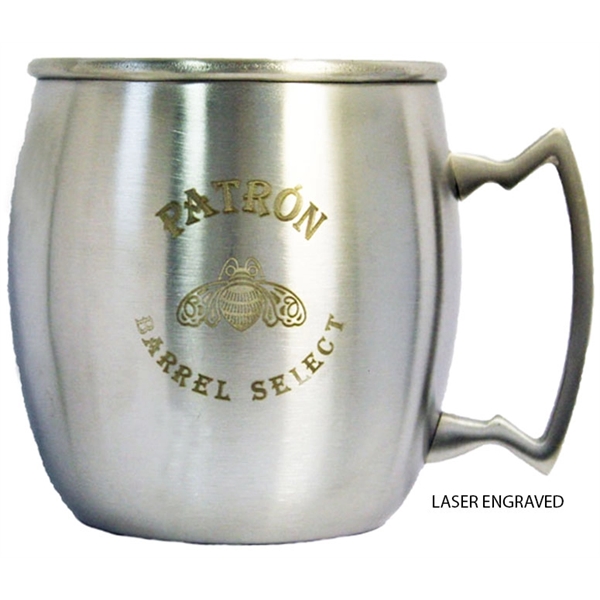Stainless steel Moscow mule mug, 14 oz, rolled up drinking rim,... from ASI 36988 Artek USA Inc