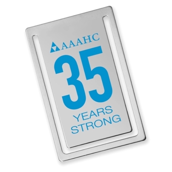 Vertical rectangle heavy gauge bookmark in polished gold or polished silver.... from ASI 68760 Marken Industries / Marken Superb Case Superb Superb Line