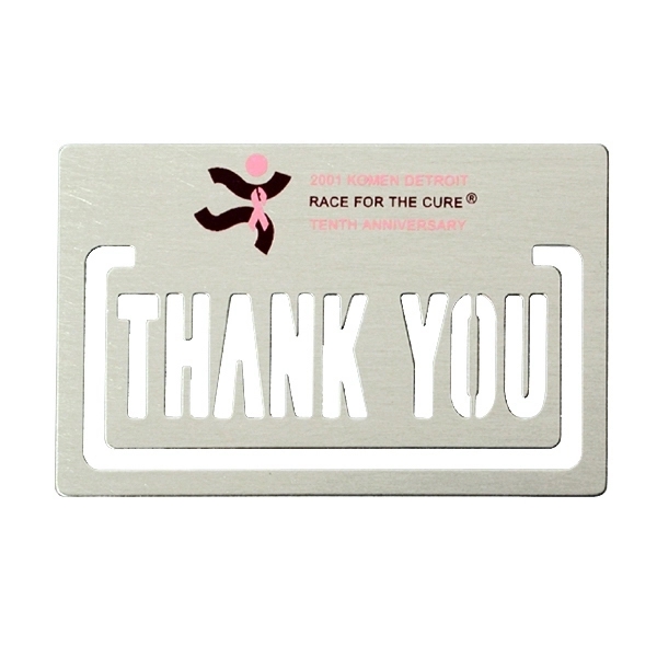 Thank You bookmark in goldtone or silvertone finish, 0.018" thickness, standard... from ASI 68760 Marken Industries / Marken Superb Case Superb Superb Line