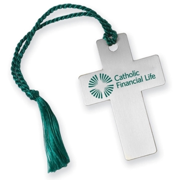 Cross tassel bookmark in goldtone or silvertone finish, 0.018" thickness, standard... from ASI 68760 Marken Industries / Marken Superb Case Superb Superb Line