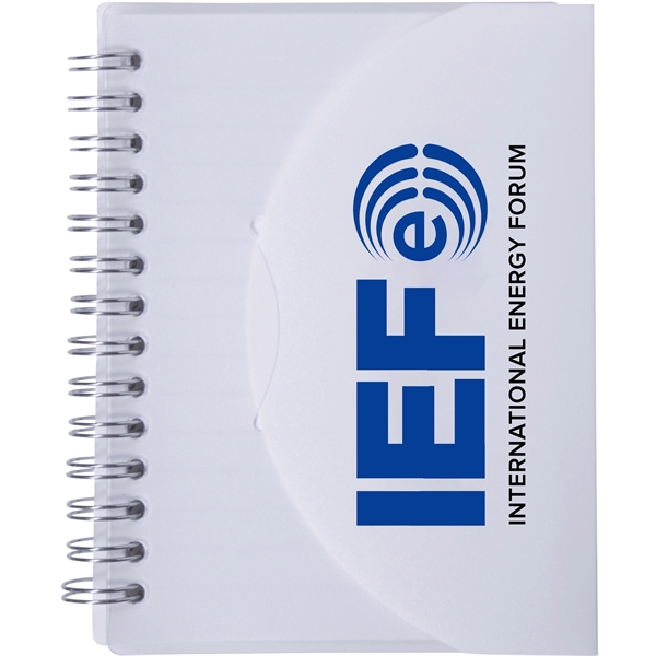 3" x 4" 60-page spiral bound notebook with translucent folding cover.... from ASI 63549 Jornik Manufacturing Corp / Jornik