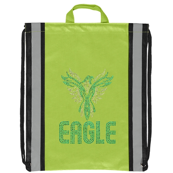 Non-Woven Backpack with two 1" wide reflective safety stripes and sturdy... from ASI 37940 Bag Makers Inc