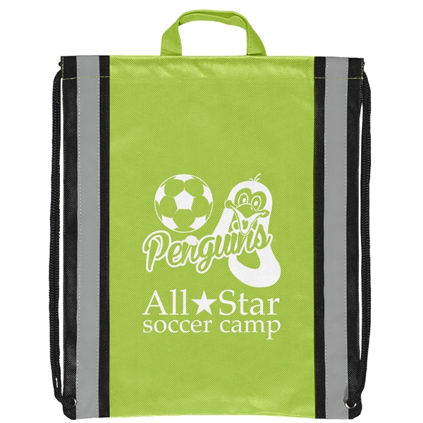 Non-Woven Backpack with two 1" wide reflective safety stripes and sturdy... from ASI 37940 Bag Makers Inc