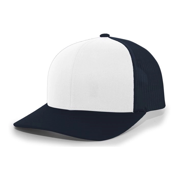 Trucker Snapback Cap with a poly/cotton blend and pro-stitched finish.... from ASI 37461 Augusta Sportswear / Pacific Headwear