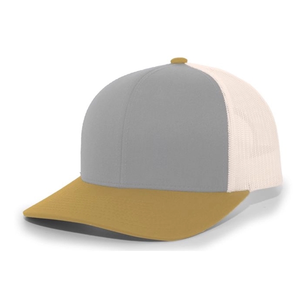 Trucker Snapback Cap with a poly/cotton blend and pro-stitched finish.... from ASI 37461 Augusta Sportswear / Pacific Headwear