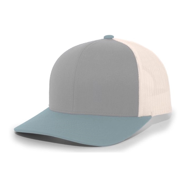 Trucker Snapback Cap with a poly/cotton blend and pro-stitched finish.... from ASI 37461 Augusta Sportswear / Pacific Headwear