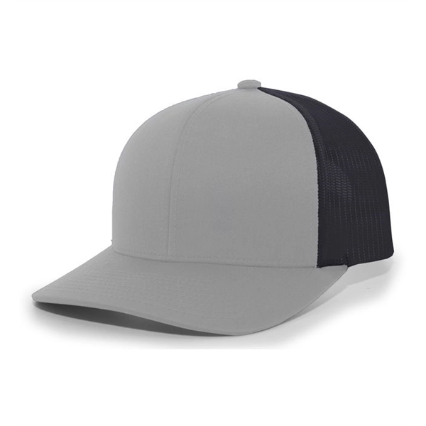 Trucker Snapback Cap with a poly/cotton blend and pro-stitched finish.... from ASI 37461 Augusta Sportswear / Pacific Headwear