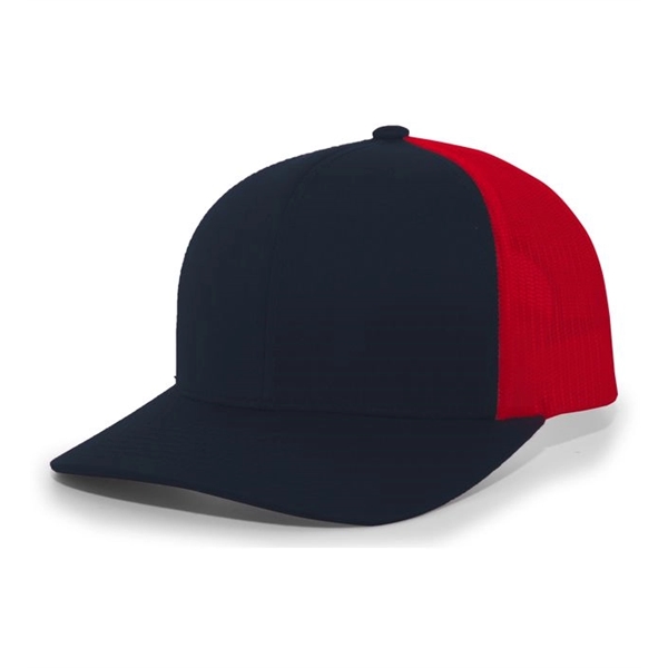 Trucker Snapback Cap with a poly/cotton blend and pro-stitched finish.... from ASI 37461 Augusta Sportswear / Pacific Headwear