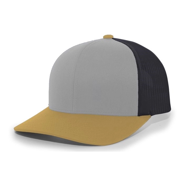 Trucker Snapback Cap with a poly/cotton blend and pro-stitched finish.... from ASI 37461 Augusta Sportswear / Pacific Headwear