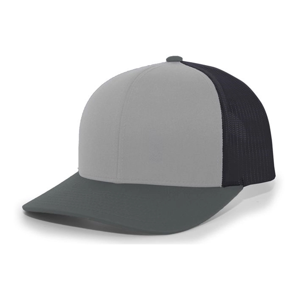 Trucker Snapback Cap with a poly/cotton blend and pro-stitched finish.... from ASI 37461 Augusta Sportswear / Pacific Headwear