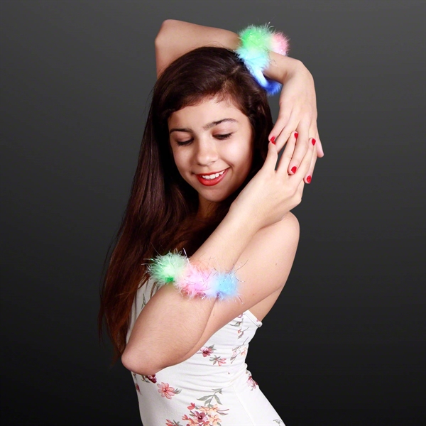 White feather blinky bracelet. Blank Pricing.... from ASI 34194 ALightPromos / Alight Promotional Products