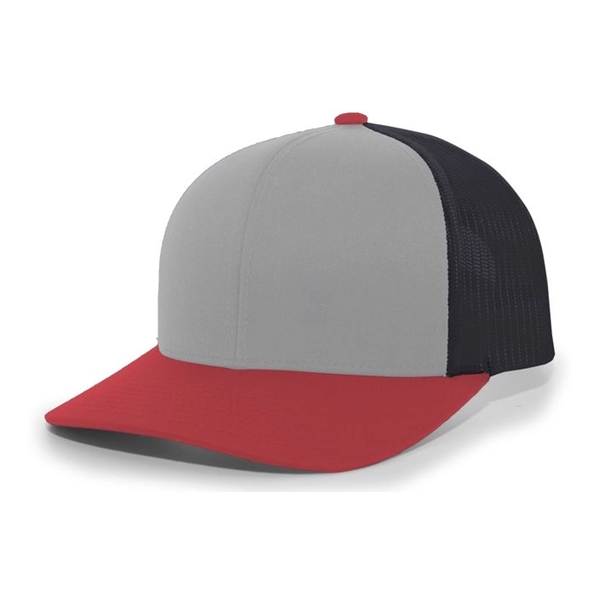 Trucker Snapback Cap with a poly/cotton blend and pro-stitched finish.... from ASI 37461 Augusta Sportswear / Pacific Headwear