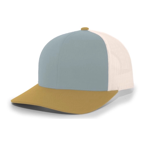 Trucker Snapback Cap with a poly/cotton blend and pro-stitched finish.... from ASI 37461 Augusta Sportswear / Pacific Headwear