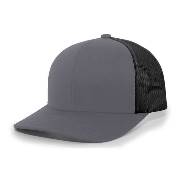 Trucker Snapback Cap with a poly/cotton blend and pro-stitched finish.... from ASI 37461 Augusta Sportswear / Pacific Headwear