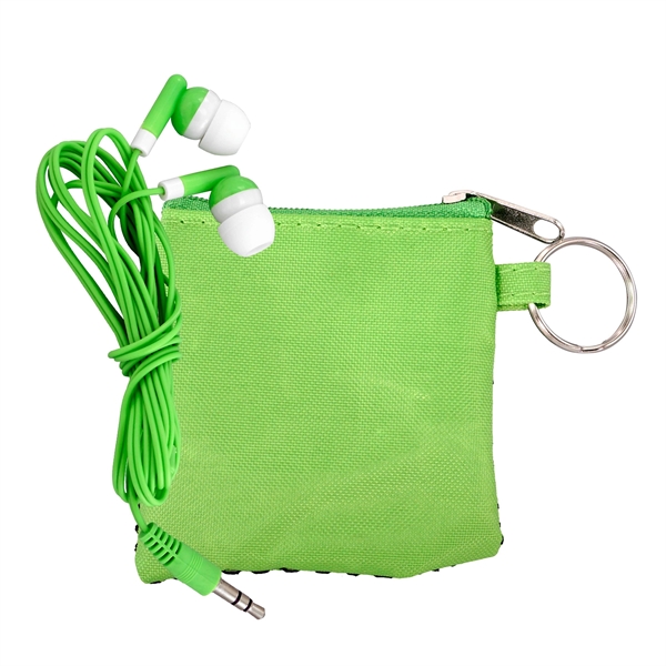 SPORTY POUCH & COLORFUL EAR BUDS... from ASI 30208 A P Specialties / AP Specialties