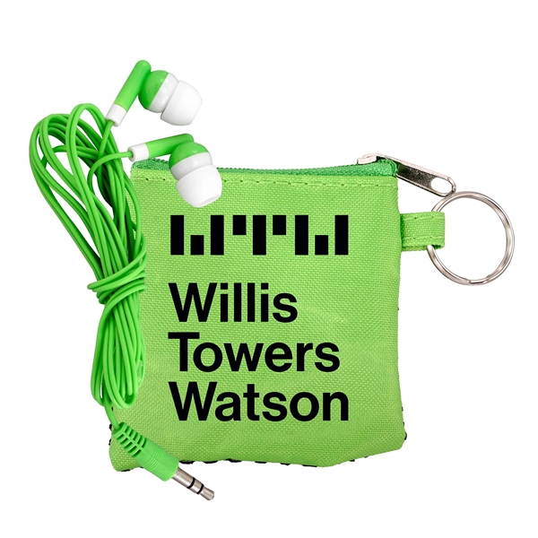 SPORTY POUCH & COLORFUL EAR BUDS... from ASI 30208 A P Specialties / AP Specialties