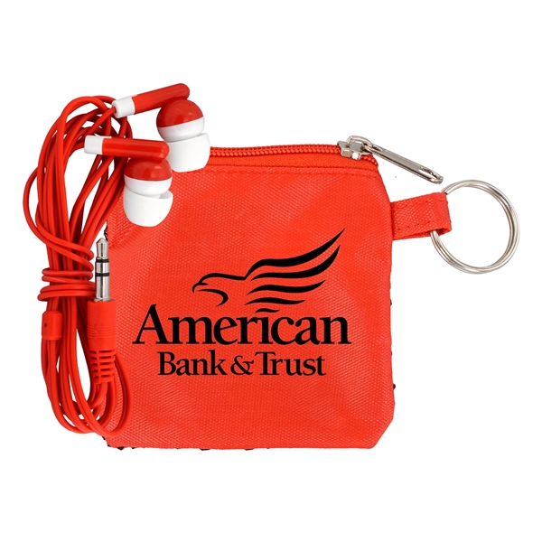 SPORTY POUCH & COLORFUL EAR BUDS... from ASI 30208 A P Specialties / AP Specialties