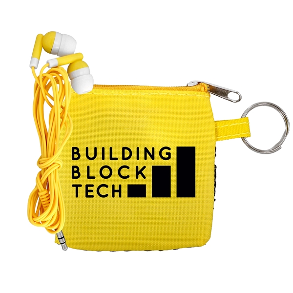 SPORTY POUCH & COLORFUL EAR BUDS... from ASI 30208 A P Specialties / AP Specialties