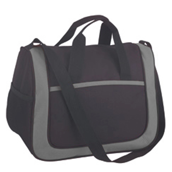 Two-tone portfolio with mesh bottle holder and zippered main compartment.... from ASI 39820 Opusline (Benmex) / Opus Line