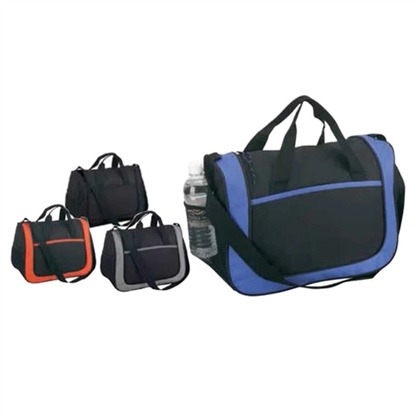 Two-tone portfolio with mesh bottle holder and zippered main compartment.... from ASI 39820 Opusline (Benmex) / Opus Line
