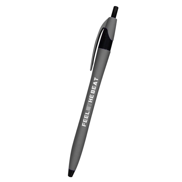 Ellie Dart 5.75" plunger-action ballpoint pen with rubberized grip and pocket... from ASI 61125 Hit Promotional Products / Hit®