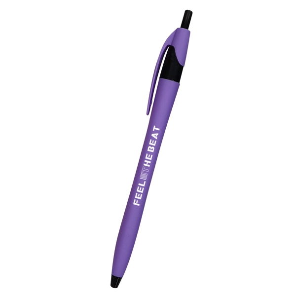 Ellie Dart 5.75" plunger-action ballpoint pen with rubberized grip and pocket... from ASI 61125 Hit Promotional Products / Hit®