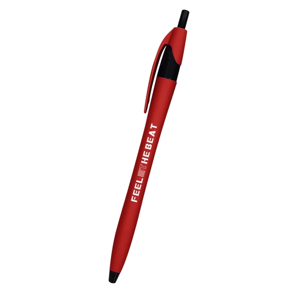 Ellie Dart 5.75" plunger-action ballpoint pen with rubberized grip and pocket... from ASI 61125 Hit Promotional Products / Hit®