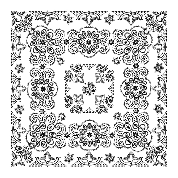 27" x 27" cotton bandanna with Texas rose paisley design.... from ASI 44020 Bandanna Promotions By CARO-LINE / Bandanna Promotions