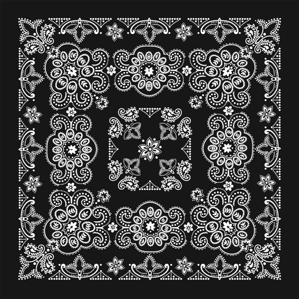 27" x 27" cotton bandanna with Texas rose paisley design.... from ASI 44020 Bandanna Promotions By CARO-LINE / Bandanna Promotions