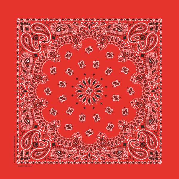 22" x 22" cotton bandana with American paisley print.... from ASI 44020 Bandanna Promotions By CARO-LINE / Bandanna Promotions
