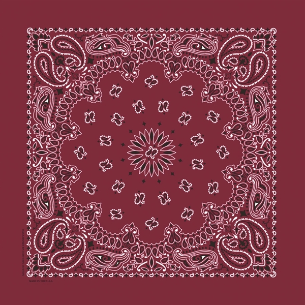 22" x 22" cotton bandana with American paisley print.... from ASI 44020 Bandanna Promotions By CARO-LINE / Bandanna Promotions