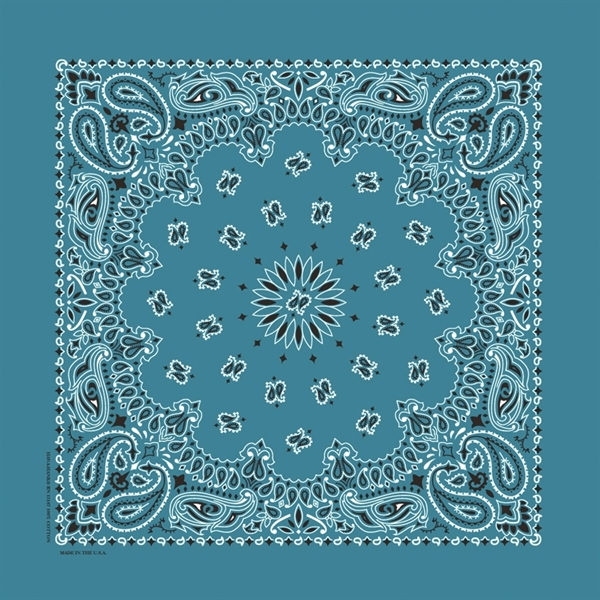 22" x 22" cotton bandana with American paisley print.... from ASI 44020 Bandanna Promotions By CARO-LINE / Bandanna Promotions