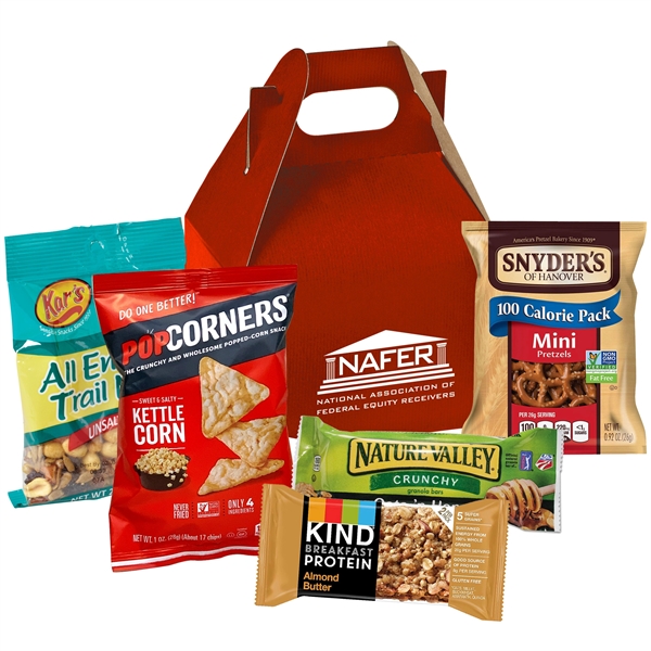 Crowd Pleaser Gable Box - Recharge Mix contains trail mix, pretzels,... from ASI 71685 Midnite Snax®