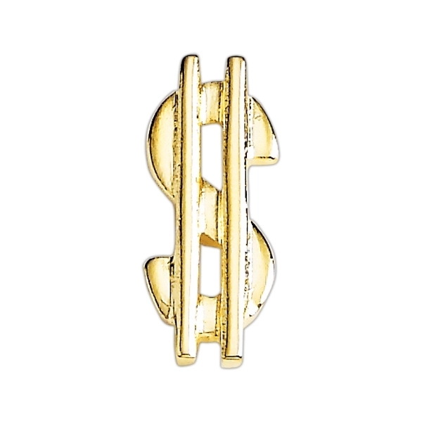 Dollar Sign lapel pin with military clutch.... from ASI 68760 Marken Industries / Marken