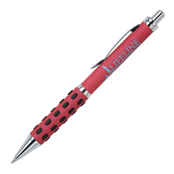 Brass click-action pen with a lacquer-coated barrel, rubber dot grip, and... from ASI 68190 Lungsal / Lungsal