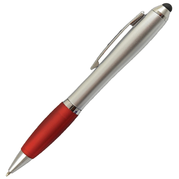 Antimicrobial pen with twist-action mechanism, stylus, rubber grip, black ink and... from ASI 57956 Graphco line