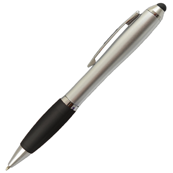 Antimicrobial pen with twist-action mechanism, stylus, rubber grip, black ink and... from ASI 57956 Graphco line