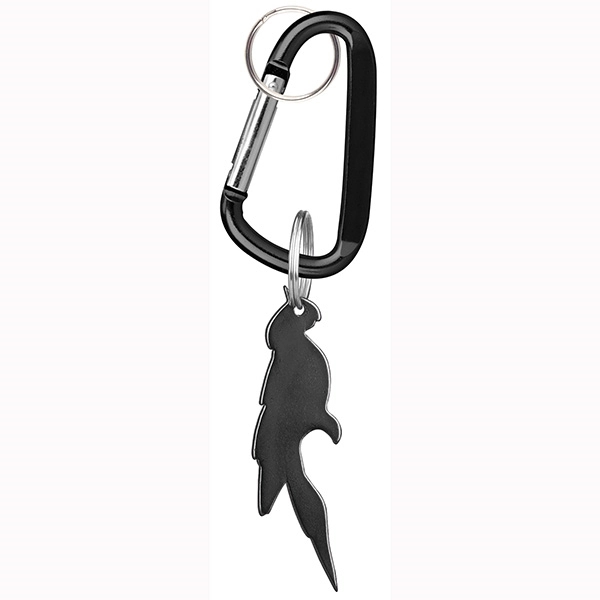 Parrot, deluxe aluminum can and bottle opener with split key ring... from ASI 74585 Nu Promo International / Nu Promo Line