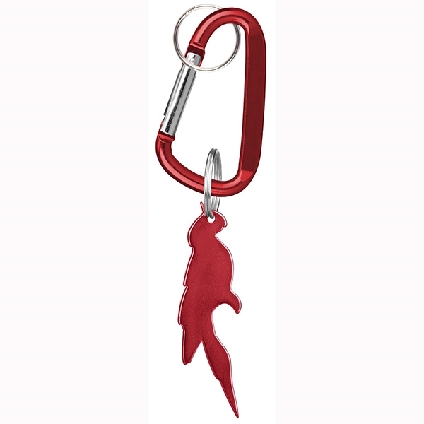 Parrot, deluxe aluminum can and bottle opener with split key ring... from ASI 74585 Nu Promo International / Nu Promo Line