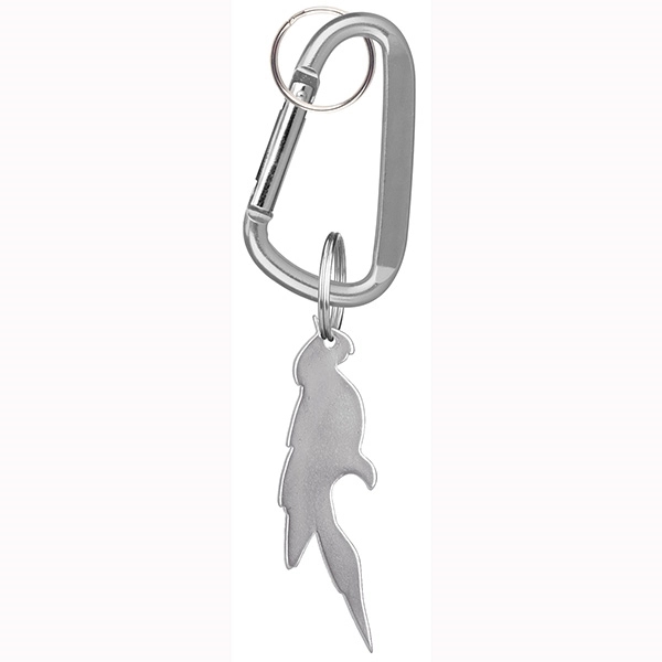 Parrot, deluxe aluminum can and bottle opener with split key ring... from ASI 74585 Nu Promo International / Nu Promo Line